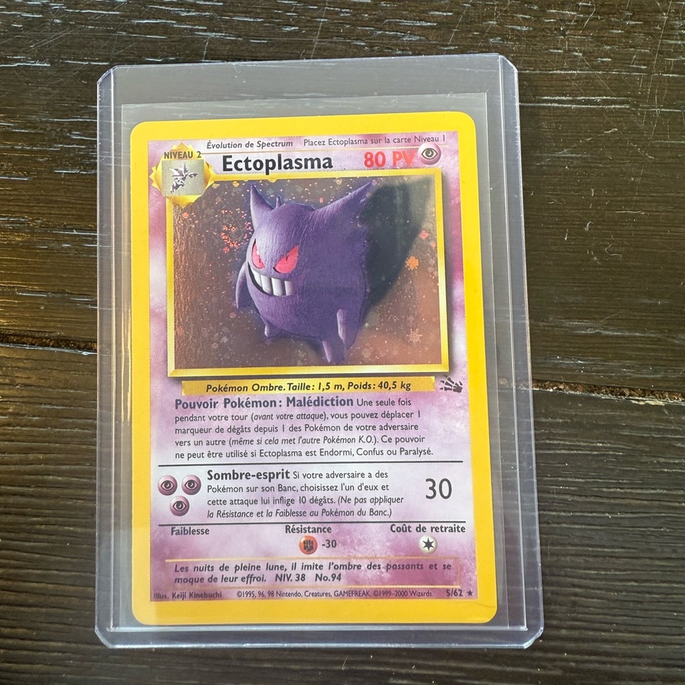 Pokemon TCG Fossil Holo Rare French Gengar (Ectoplasma) 2000 LP/NM
